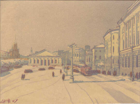 Смирнов Фёдор Васильевич. Лот из 17 линогравюр с видами Москвы 